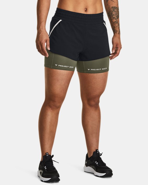 Women's Project Rock Flex Woven Leg Day Shorts in Black image number 0